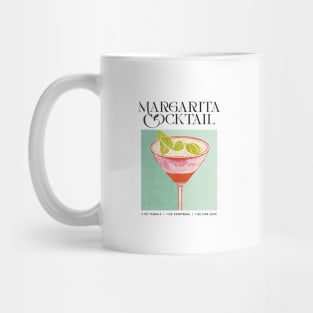 Margarita Retro Poster Turquoise Bar Prints, Vintage Drinks, Recipe, Wall Art Mug